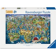 Illustrated World Map Pussel 5000 bitar